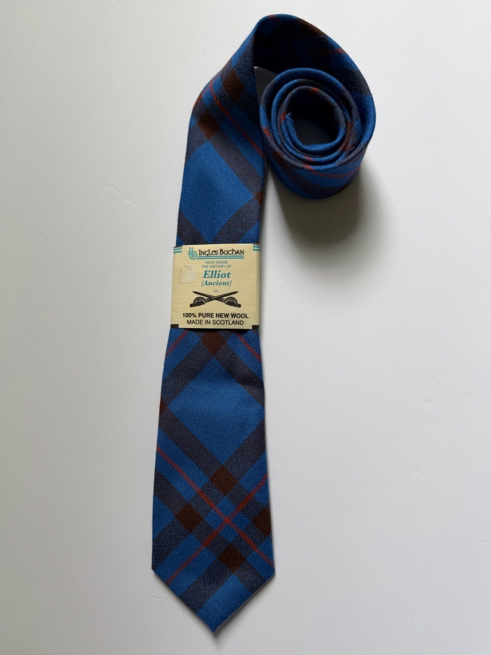 Ingles Buchan Elliot Ancient Tartan Wool Tie Made in Scotland Vintage NOS